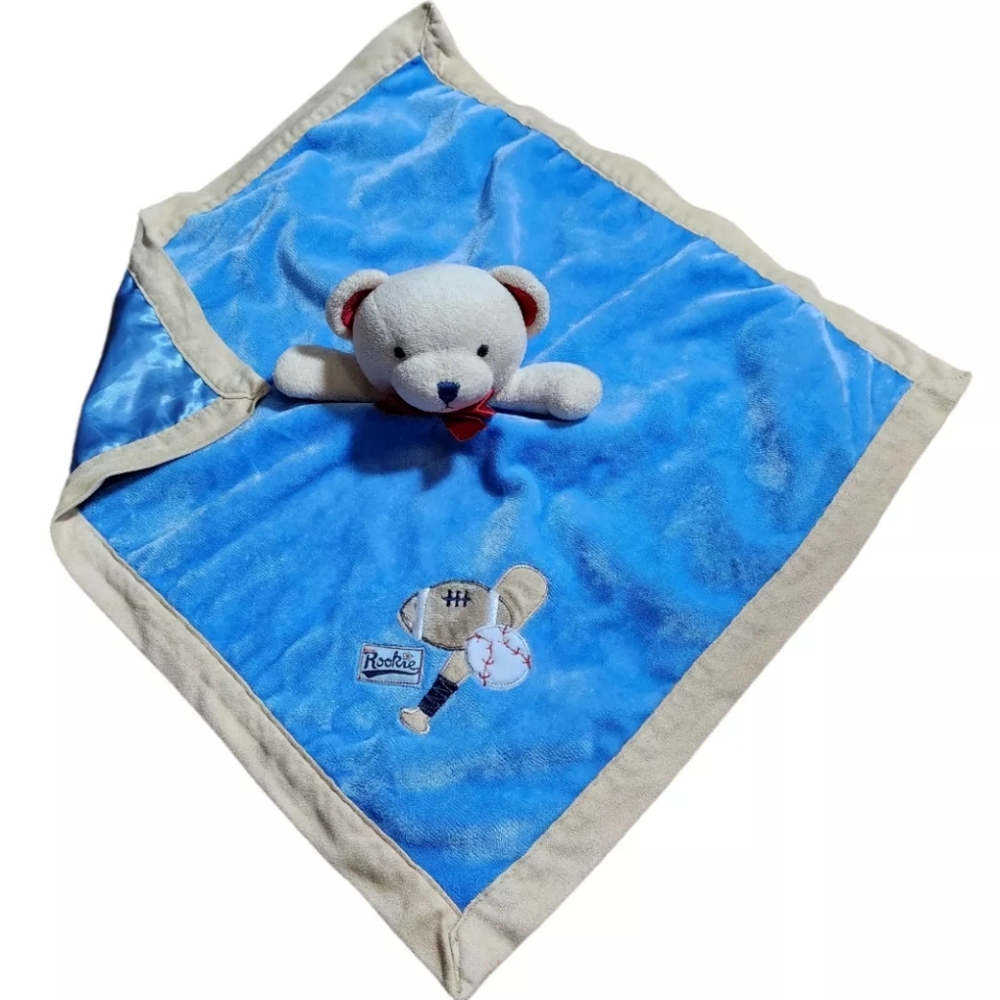 Carter's LITTLE ROOKIE Teddy Bear Lovey Plush Sports Baseball Football Applique